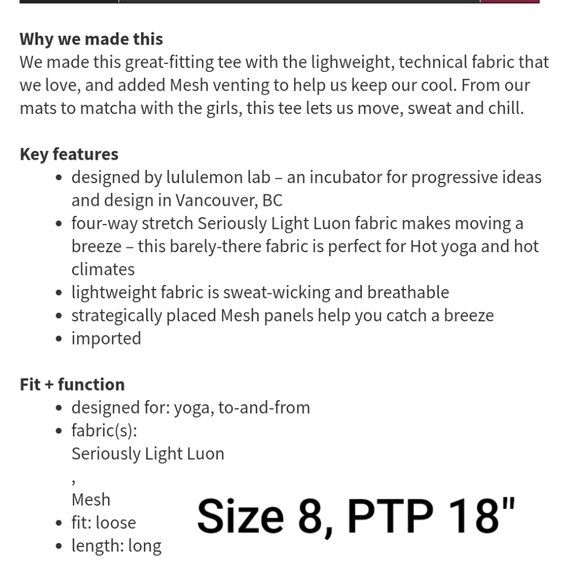 Lululemon Lab Edge Tee - Picture 5 of 5